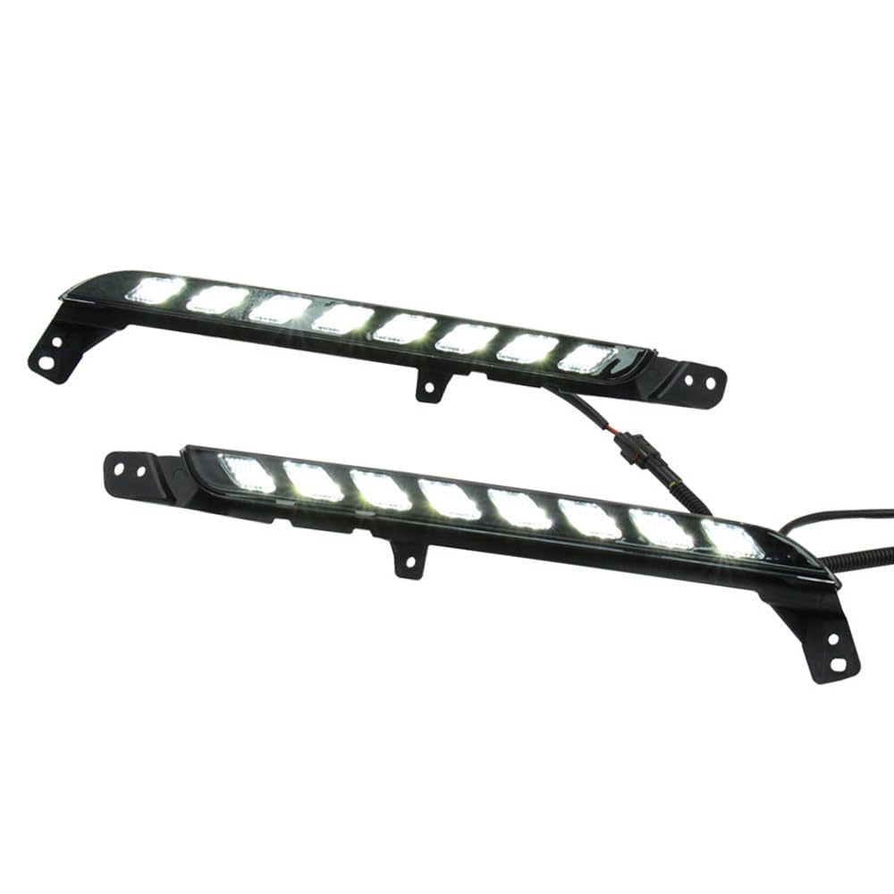 Luces de circulación diurna Riloer, luz LED ámbar + luz blanca, luz de advertencia para automóvil, indicadores de luz de emergencia de 12 V compatibles con Toyota Hilux Revo Rocco 2020-2021