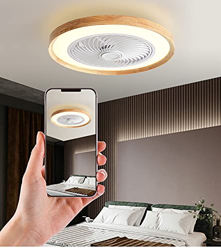 VOMI Legno Lampadario con Ventilatore Telecomando