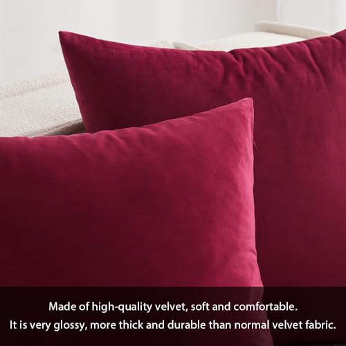 Image of MIULEE Pack of 2, Velvet Soft Soild Christmas Decorative Square Throw Pillow Covers Set Cushion Case for Sofa Bedroom Car 20 x Inch 50 cm