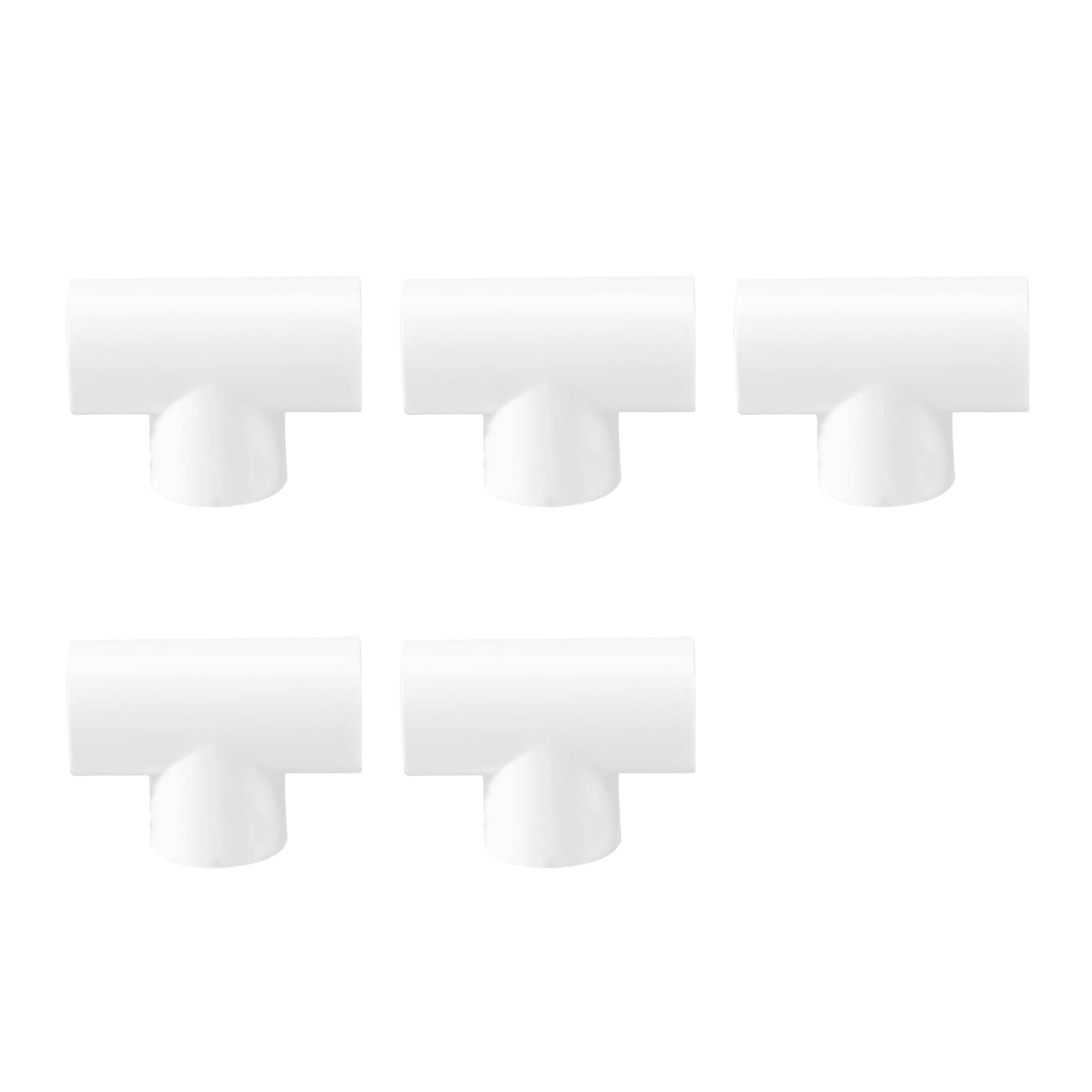Bpqiang White 20Mm Pvc Tee 3 Way Water Pipe Tube Adapter Connectors 5 Pcs