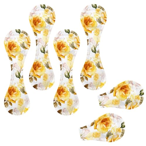 Eslifey 6 segnalibri magnetici romantici con rose gialle, in pelle, accessori per libri, per studenti, insegnanti, lettura