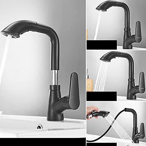 Robinet de lavabo noir à douchette extractible pour faciliter la routine beauté - 2