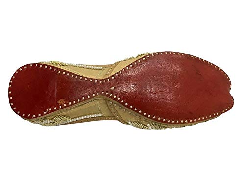 Cream Gold Bridal Flats Wedding Shoes Indian Designer Shoes Punjabi Jutti Mojari Juti4