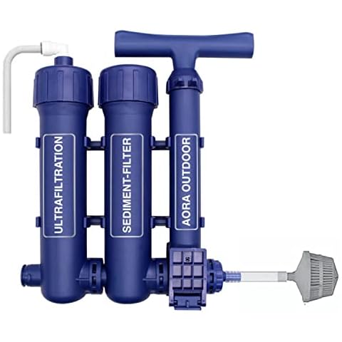 HYDROSOLVE Outdoor Tragbarer Wasserfilter Camping Notfall Wasseraufbereitungssystem mit Handpumpe Filtration für Wandern und Camping (Wasserfilter) Cover