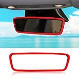 Car Rear View Mirror Silicone Protector Cover, Compatible with Model 3/Y, Auto Interior Mirror Decoration Frame, Car Accessories Interior (Red)