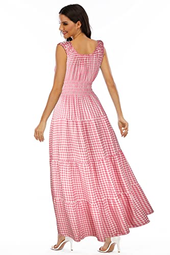 Image of OSTOO Women's 2026 Summer Boho Floral Print Tiered Casual Flowy Long Maxi Dress