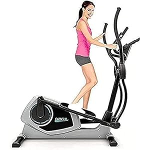 Bluefin Fitness CURV 3.0 Elliptische Crosstrainer | Thuissport | Trainings Loopmachine | Air-Walker | Lange Stappen | Digitaal LCD Fitnesspaneel | Bluetooth | Smartphone App | Zwart & Grijszilver