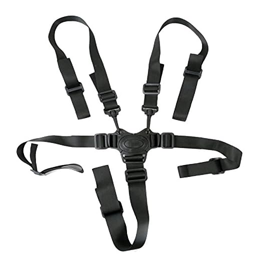 5 Points Bébé Harnais de Sécurité Fixation,Ceinture Réglable de Crochet de Bébé de Crochet de Pivot pour Chaise Haute Bébé Landau et Poussette (Noir)