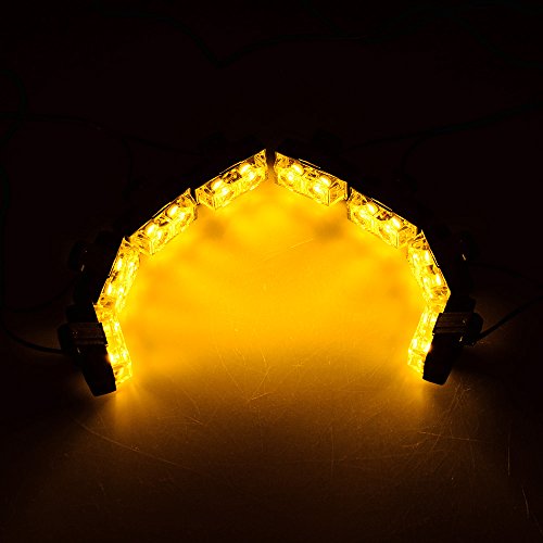 8Pcs 2-Led Strobe Light Bar Emergency Warning Hazard 10 Flashing Modes Compatible With Car Suv Truck Van (Amber) #TOP3