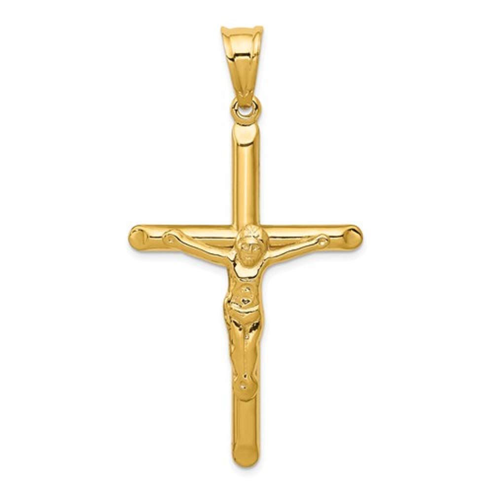 LooptyHoops 14k Gold Crucifix Cross Pendant Charm