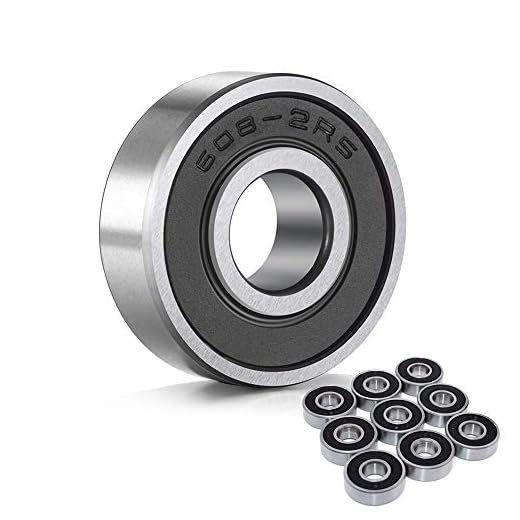 Wellgo 608-2RS Ball Bearings Skateboard Bearings Double Rubber Sealed Shielded Miniature Deep Groove Bearings 8mm x 22mm x7mm for Skateboards Inline Skate Scooter Roller Blade Skates etc -10pcs