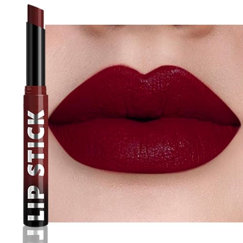 Matte Lipstick Crayon for Women, Cherry Red Lip Stick Pencil 24 H...