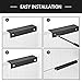 LC LICTOP Edge Pull Handles for Cabinets, 3.15 Inch Aluminum Alloy Finger Tab Pulls, Concealed Drawer Handles for Kitchen, Dresser, Wardrobe, 2.52 Inch Hole Spacing, 6Pcs Black Edge Pulls