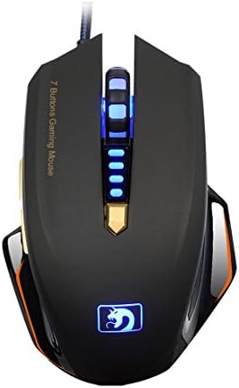 Manba XM-M393 Ergonomic Wired Mouse, 2400 DPI, 4 Soothing LED Colors, 7 Buttons