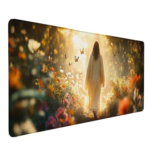 Tapis de souris XXL jaune 80x30cm antidérapant et imperméable pour bureau lsy260347