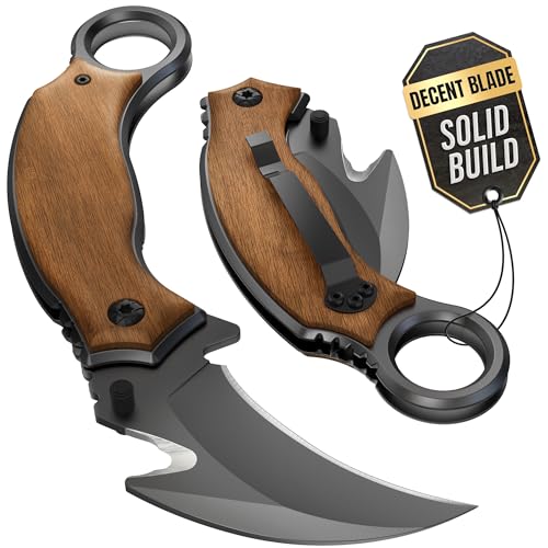 Grand Way Pocket Knife with Wood Handle - Folding...