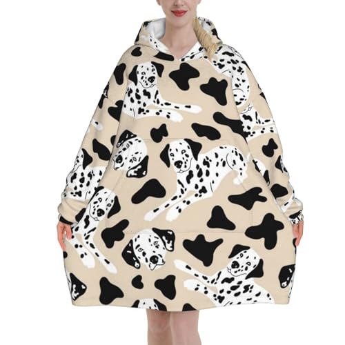 Sweat à capuche couverture dalmatien flanelle avec manches poche