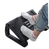 ThatPure Foot Rest for Under Desk, 6 Heights Adjustable Ergonomic Foot Stool with Massage Rollers, Chair Footrest for Leg Rests at Work Gaming Home Office