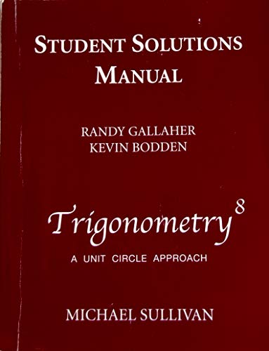 Student Solutions Manual for Trigonometry: A Un... 0132394804 Book Cover