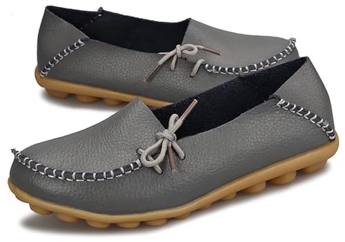 Image of Women's Leather Slipper Loafers Flat Shoes Slip-Ons