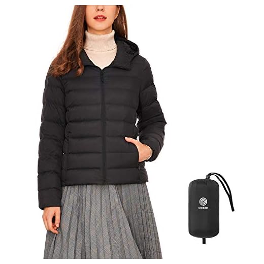 LAPASA Plumífero con Capucha para Mujer Chaqueta de Pluma L23