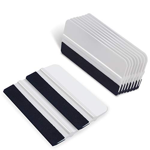 tiptopcarbon Felt Edge Squeegee 4 inch for Vinyl Wrap Application 10-Pack