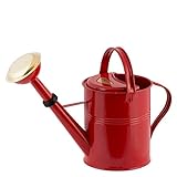 Plint - Regadera para agua (metal y zinc, 9 L, con cabezal de riego), diseño retro, color rojo