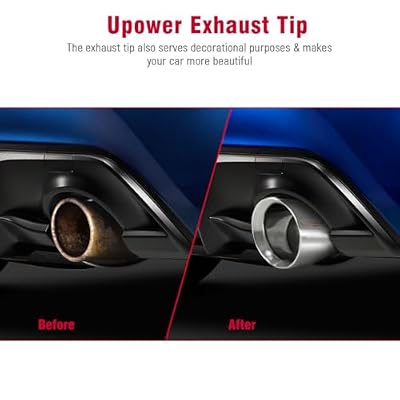 Upower 2.5 inlet Universal Diesel Exhaust Tip 4.5 Outlet 7 Long Polished Stainless Steel Exhaust Tailpipe Weld-On Double Wall Slant Cut Tail Pipe (2PCS)