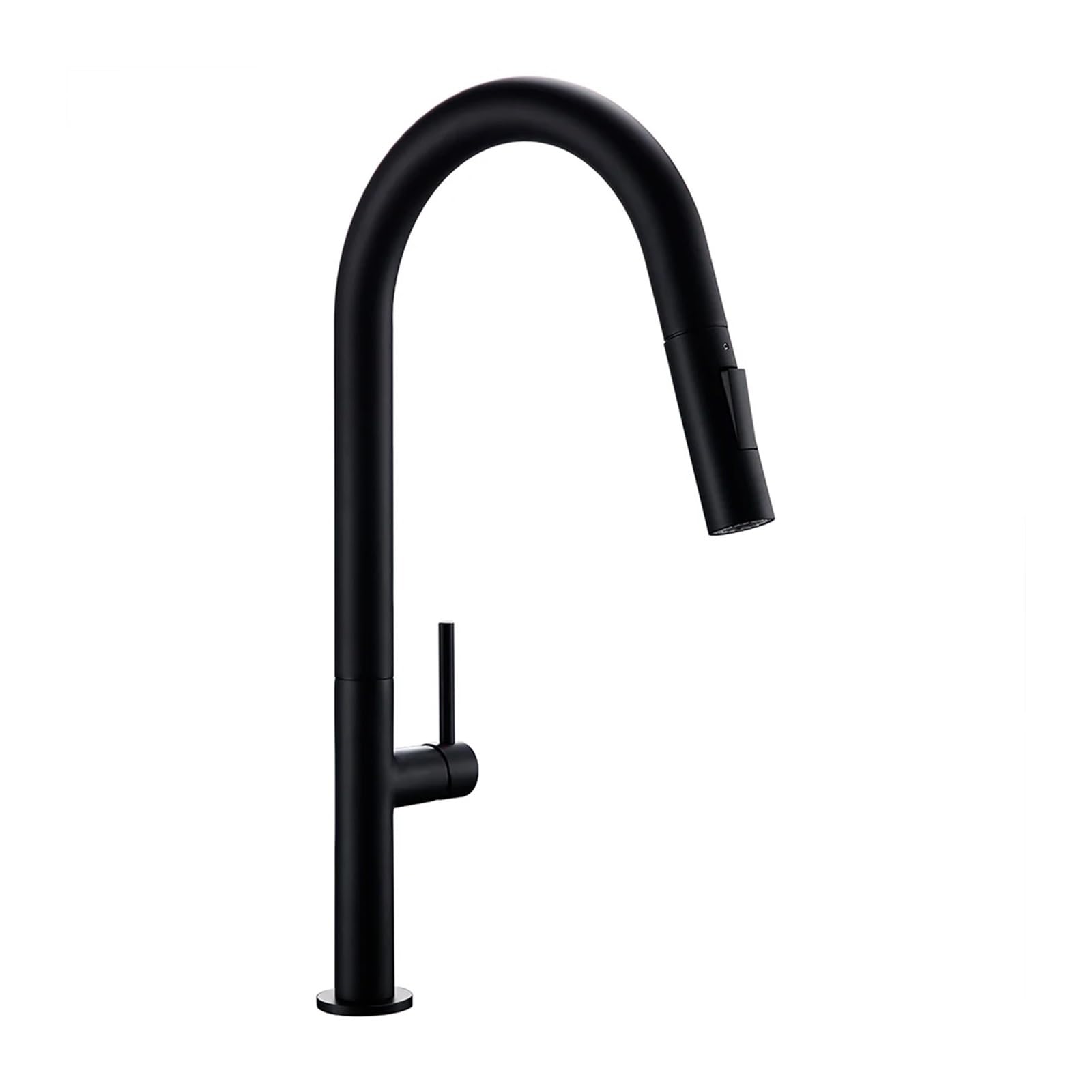Robinet d'évier extractible eau chaude et froide avec jet double fonction noir et chrome