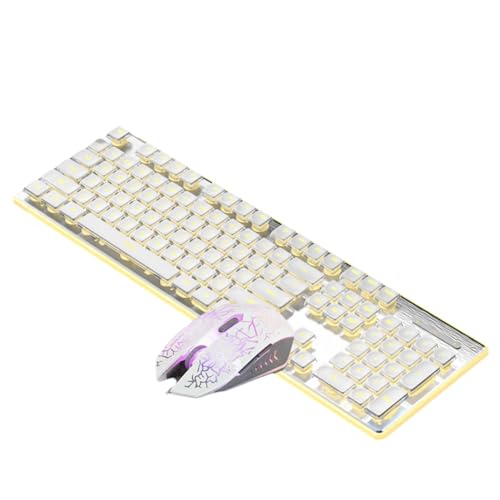 Teclado mecánico silencioso con ratón LED y resistencia al agua para oficina y juego