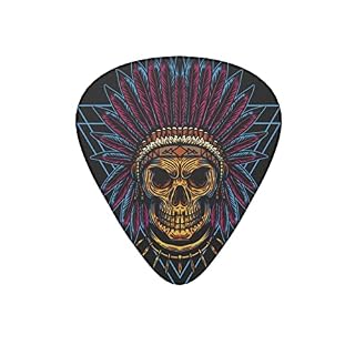 Lot de 12 médiators noirs en forme de tête de mort pour guitare électrique, basse, acoustique, cadeau pour les amateurs de guitare avec boîte - Les Beatles, Paul McCartney, John Lennon, RIngo Starr, George Harrison