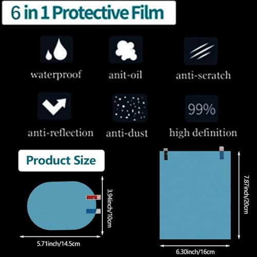 AUXSOUL 8 Stück Rückspiegel Regenschutzfolie, Regenschutzfolie Auto Regenfest, wasserdichte Spiegelfolie für Autospiegel und Seitenfenster