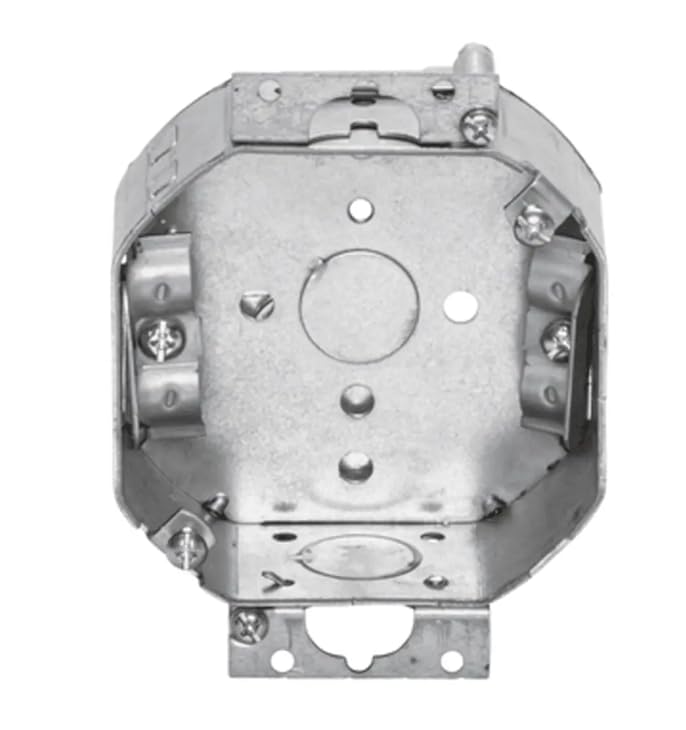 4 Inch Round Electrical Box, Metal, Old Work (Retrofit) with Wing Clips, 1 1/2 Inch Deep, NM Cable Connector Clips, 15.5 Cubic Capacity, UL Listed, Ideal for Lighting Fixtures, Devices, etc. (5)