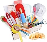 Kids Cooking & Baking Set Real Cooking Utensils Guide - Complete Cooking Supplies for The Junior Chef - Kids Baking Tools for Girls & Boys - Real Kitchen Accessories Kit for The Curious Child