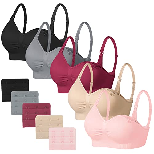 Image of JAMRID Sleeping Nursing Bras for Breastfeeding Maternity Bras for Pregnancy Pumping Bra Underwear with Extra Extenders