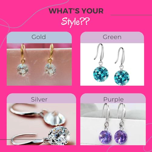 Image of Nilu's Collection Enchanting Light Weight Cubic Zircon Crystal Drop Earrings for Women and Girls, for Daily Use, Office Use