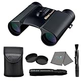 Nikon Trailblazer 8x25 ATB (8217) Black Binoculars Bundle with Lens Pen and Lens Cloth, Compact Lightweight Binoculars for Adults for Hunting, Birdwatching, All-Terrain Waterproof Binocular