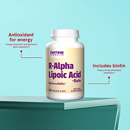 Jarrow Formulas R-Alpha Lipoic Acid Dietary Supplement - High Bioavailability - Antioxidant Support - Includes Biotin - 60 Servings (Capsules) (Packaging May Vary) #TOP3