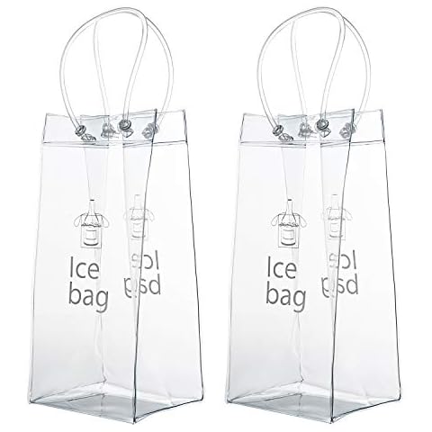 Wolintek Bolso de Hielo PVC Champagne Bolsa de Hielo Bolsa de Refrigerador con Mango Cover