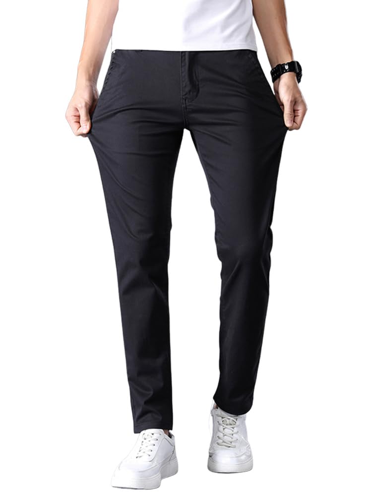 Pantalone Chino Hombre Casuales Slim Fit Pantalón Cómodos Elasticos Pantalóns Largo Trabajo Pantalones de Trabajo Pantalón Ajustados Vaqueros