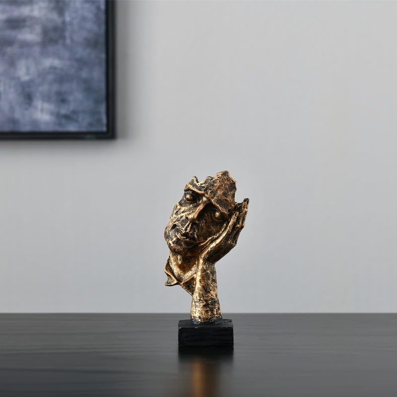 Estatua Pensador Abstracto en Resina con Base Negra