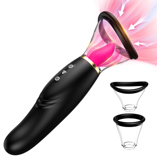 Image of Sucking Vibrator Sex Toys for Women - Tongue Vibrators Women Sex Toy for Clitoral Nipple with 7 Licking & Scuking Clitoral & 10 Vibration Mode, Removable Cup G Spot Adult Sex for Woman Couples