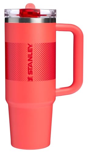STANLEY Quencher ProTour Flip Straw Tumbler with Leakproof Lid 30 oz | Built-in Straw and Handle | Cup Holder Compatible for Travel | insulated Stainless Steel Cup | BPA-Free | Hot Coral Fade