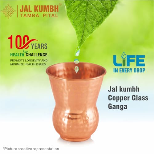 Image of Pure Copper Glasses Ganga Water Pure Tamba Glass for Drinking & Serving Water Tumbler-350 ML
