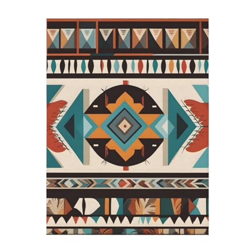 Couverture de qualité supérieure à motifs amérindiens pour grand lit - 2