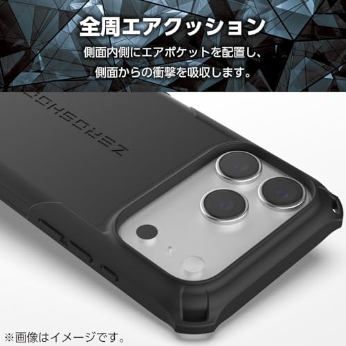 エレコム(ELECOM) iPhone 17 Pro ケース カバー 耐衝撃 衝撃吸収 ZEROSHOCK MAGKEEP ワイヤレス充電対応 PM-A25CZEROMGBK の商品画像 2