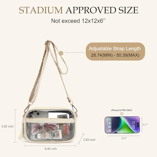 LOXOMU Clear Bag Stadium Approved, Small Clear Crossbody Bag Purse for Women, Clear Bag for Stadium Events, Concerts3