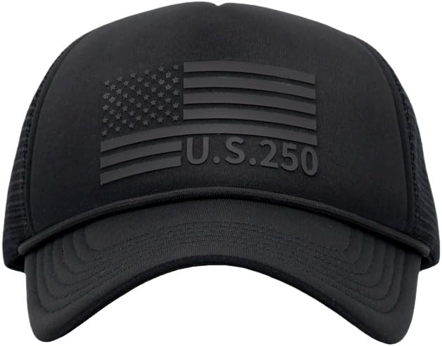 Image of 250th Anniversary American Flag Hats for Men Women, Snapback US Patriotic Trucker Hat Veterans Memorial Day Gifts