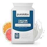 Purolabs Calcium Complex – High Strength Calcium & Vitamin D3 with Magnesium, Zinc & Vitamin C – Tablets for Women & Men Support (Capsule Formula) – Bone & Muscle Health – 90 Capsules