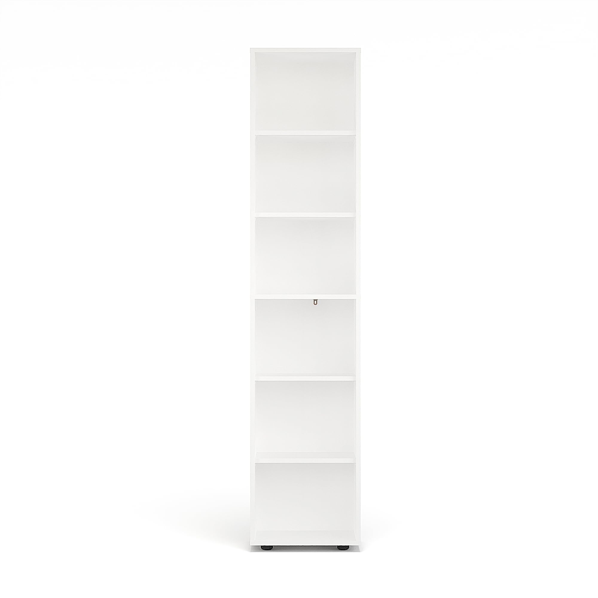 KOMTO Regal 40 cm breit Weiß - Bücherregal mit 6 Ebenen und Höhenverstellbare Regale, Standregal, Aufbewahrungsregal | Bookshelf Lumo 40 x 180 x 24 cm (BxHxT)